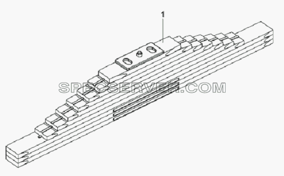 Rear Leaf Spring Subassembly для L3251A3 (вара.) (список запасных частей)