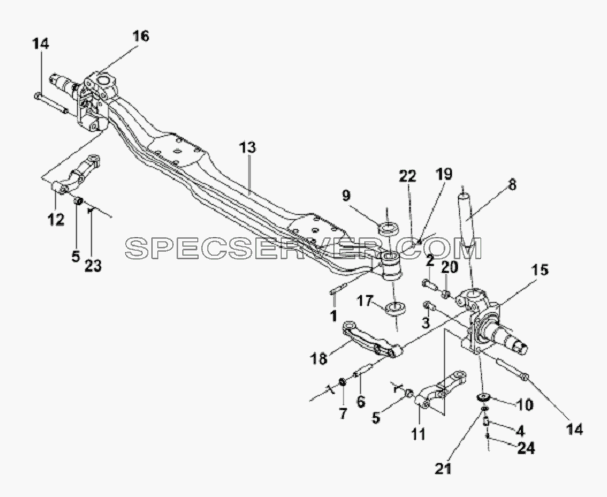 Front Axle Subassembly для L3251A3 (вара.) (список запасных частей)