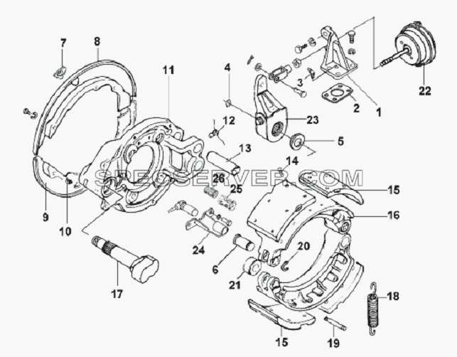 Front Left Brake Subassembly для L3251A3 (вара.) (список запасных частей)