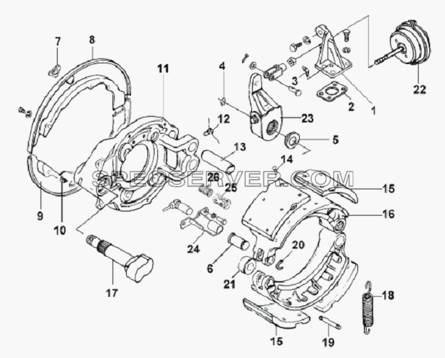 Front Right Brake Subassembly для L3251A3 (вара.) (список запасных частей)