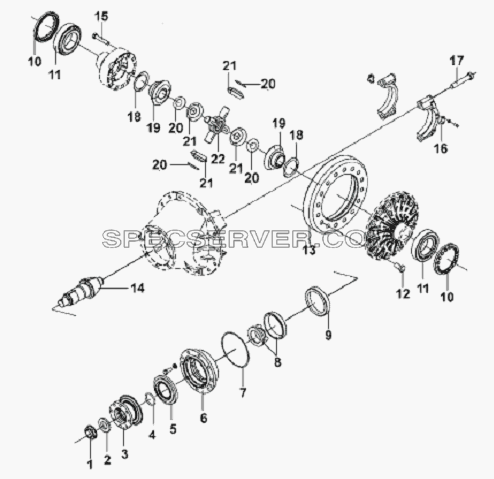 Rear Axle Main Retarder Assembly для L3251A3 (вара.) (список запасных частей)