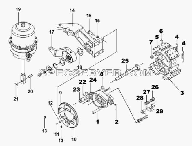 Rear Right Brake Subassembly для L3251A3 (вара.) (список запасных частей)