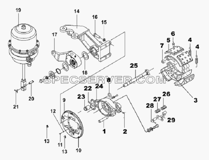 Middle Left Brake Subassembly для L3251A3 (вара.) (список запасных частей)