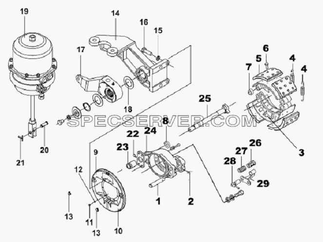 Middle Right Brake Subassembly для L3251A3 (вара.) (список запасных частей)