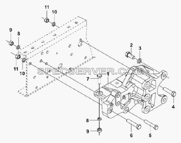 Steering Gear Bracket Subassembly для L3251A3 (вара.) (список запасных частей)