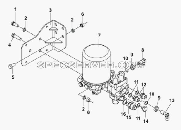 Air Drier Subassembly для L3251A3 (вара.) (список запасных частей)