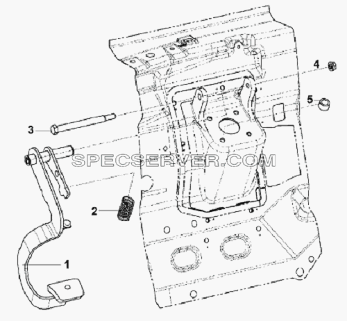 Brake Pedal Subassembly для L3251A3 (вара.) (список запасных частей)
