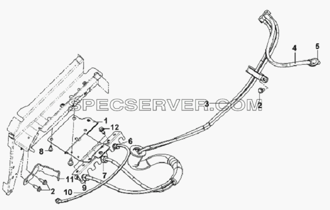 Hand Brake Pipeline Subassembly-Cab для L3251A3 (вара.) (список запасных частей)