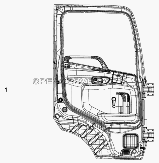 Дверь левая в сборе для DFL-4181A (список запасных частей)