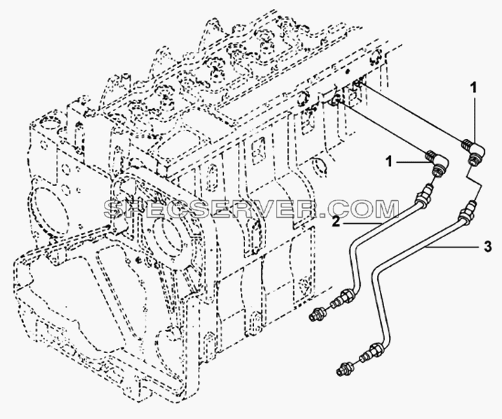 Компоновка охлаждающих трубопроводов компрессора для DFL-4181A (список запасных частей)