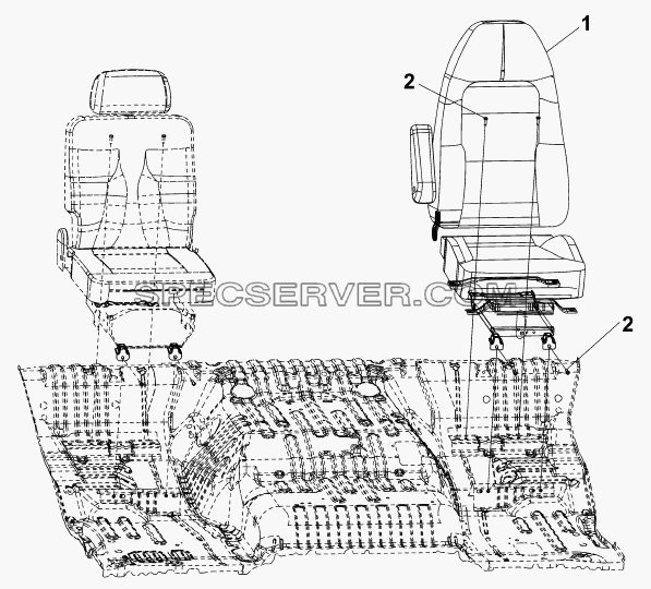 6800A-C0100 Сиденье водителя для DFL-4251A (список запасных частей)