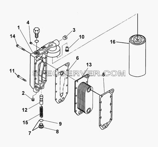 LC9765, LF9130 Маслоохладитель и масляный фильтр для DFL-4251A (список запасных частей)