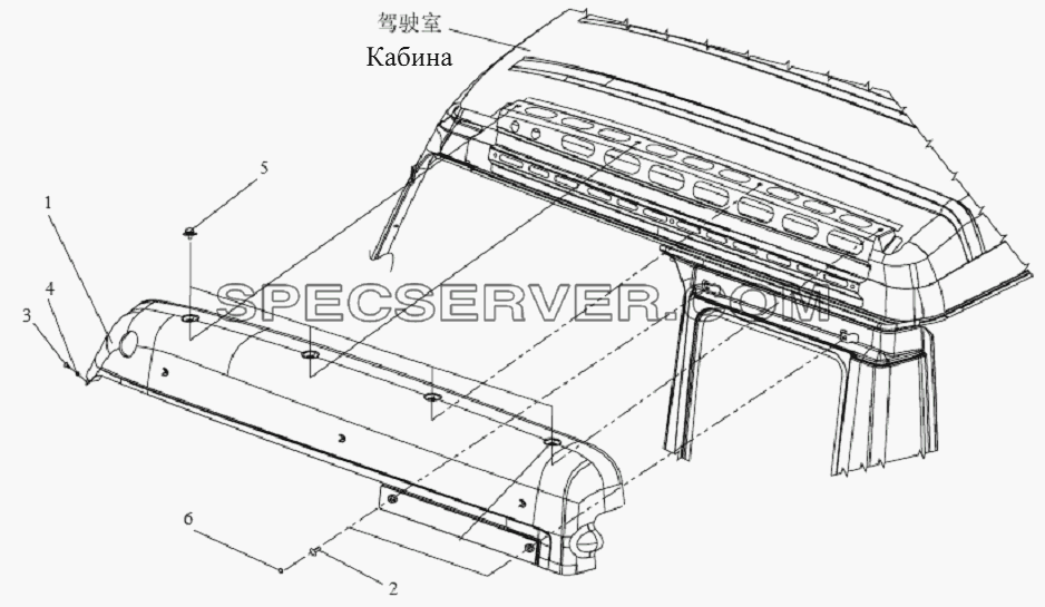 Боковой отделочный кожух крыши для СА-1083 (список запасных частей)