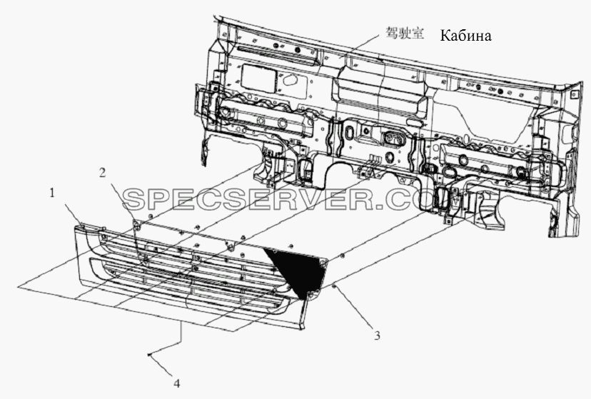 Кожух радиатора для СА-1083 (список запасных частей)