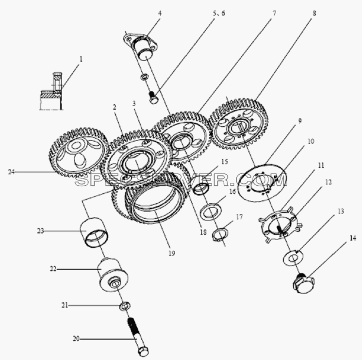 Шестерни двигателя для СА-1083 (список запасных частей)
