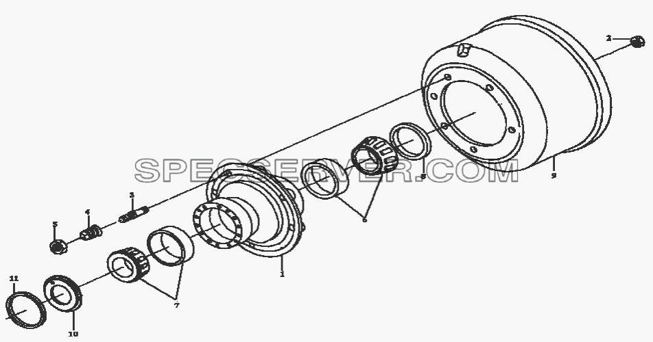 Обод задних колес и тормозной барабан для СА-1083 (список запасных частей)