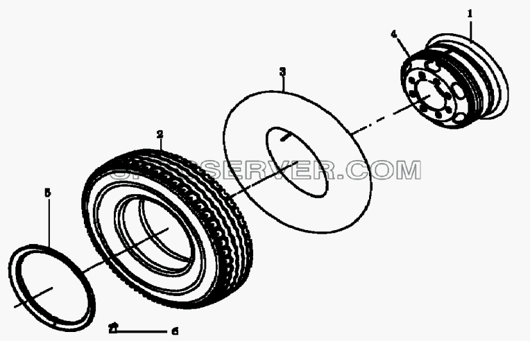 Колесо и шины для СА-1083 (список запасных частей)