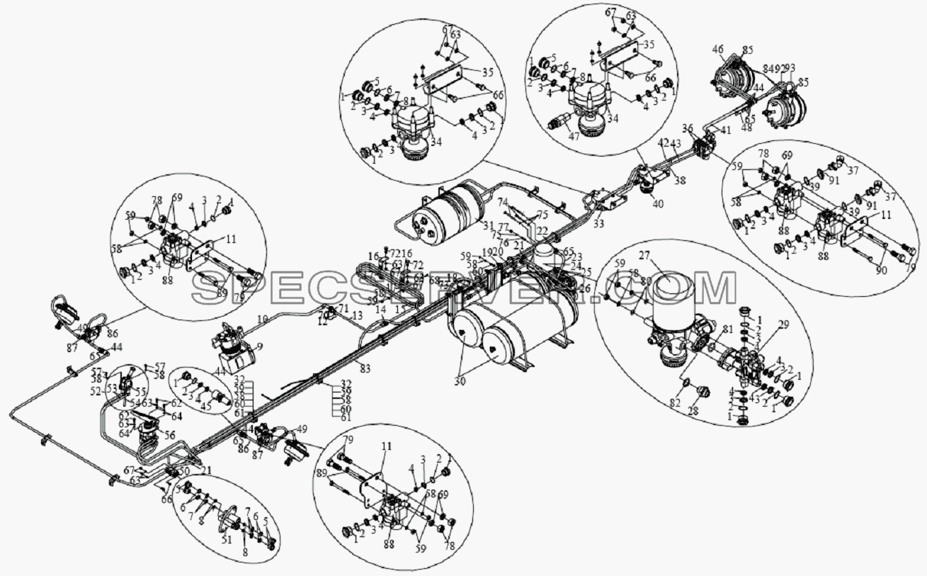 Тормозная цепь для СА-1083 (список запасных частей)
