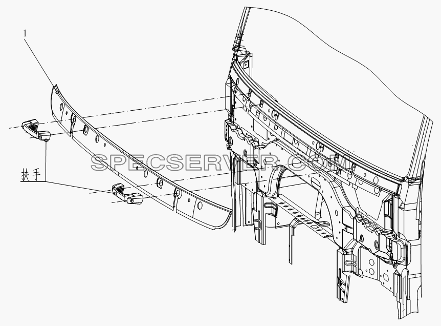 Низкая отделочная плита переднего ветрового стекла для СА-3252 (P2K2BT1A) (список запасных частей)