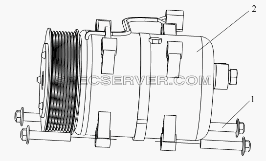 Охладительный компрессор для СА-3252 (P2K2BT1A) (список запасных частей)