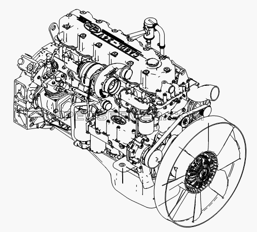 Двигатель - левая сторона для СА-3252 (P2K2BT1A) (список запасных частей)