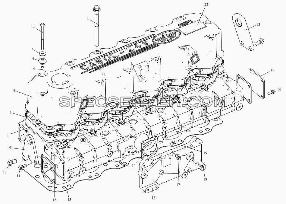 Компонент блока головки цилиндров для СА-3252 (P2K2BT1A) (список запасных частей)