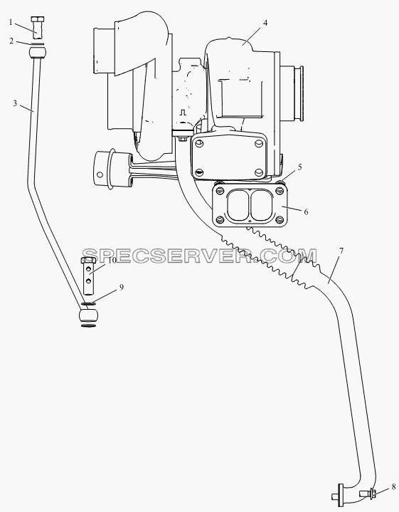 Система турбонаддува для СА-3252 (P2K2BT1A) (список запасных частей)