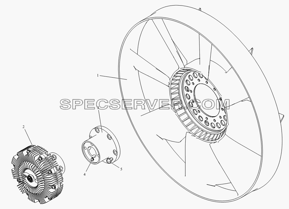 Вентилятор и муфта вентилятора для СА-3252 (P2K2BT1A) (список запасных частей)