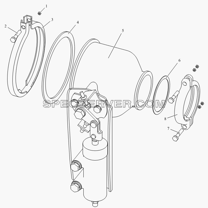 Выпускной тормозной клапан для СА-3252 (P2K2BT1A) (список запасных частей)
