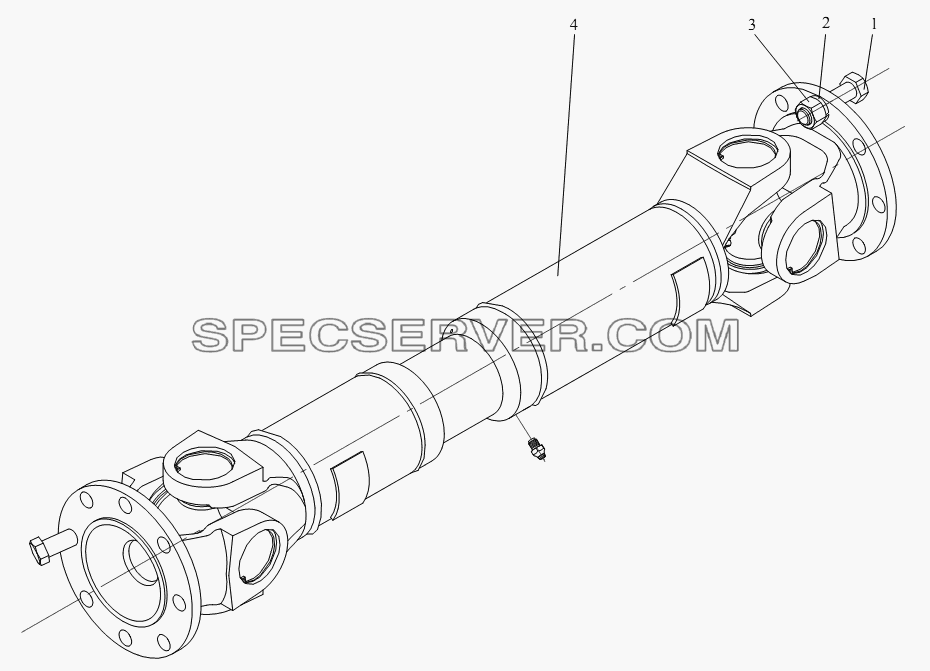 Карданный вал заднего хода для СА-3252 (P2K2BT1A) (список запасных частей)