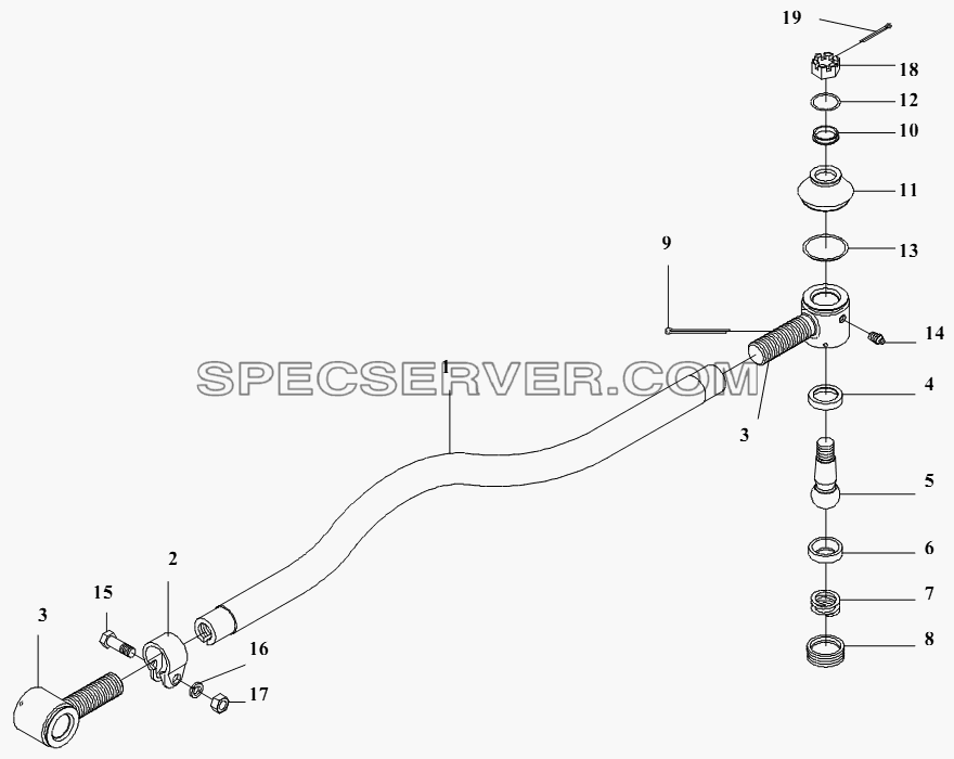 Рулевая вертикальная штанга для СА-3252 (P2K2BT1A) (список запасных частей)