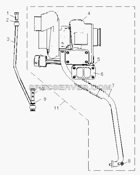 Система турбонаддува для СА-3252 (P2K2T1A) (список запасных частей)