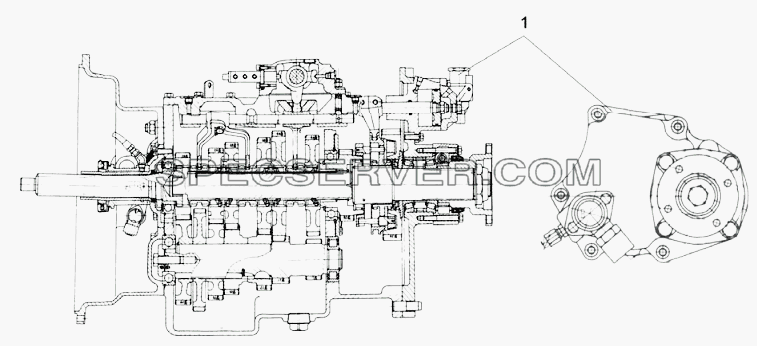 Коробка передач для СА-3252 (P2K2T1A) (список запасных частей)