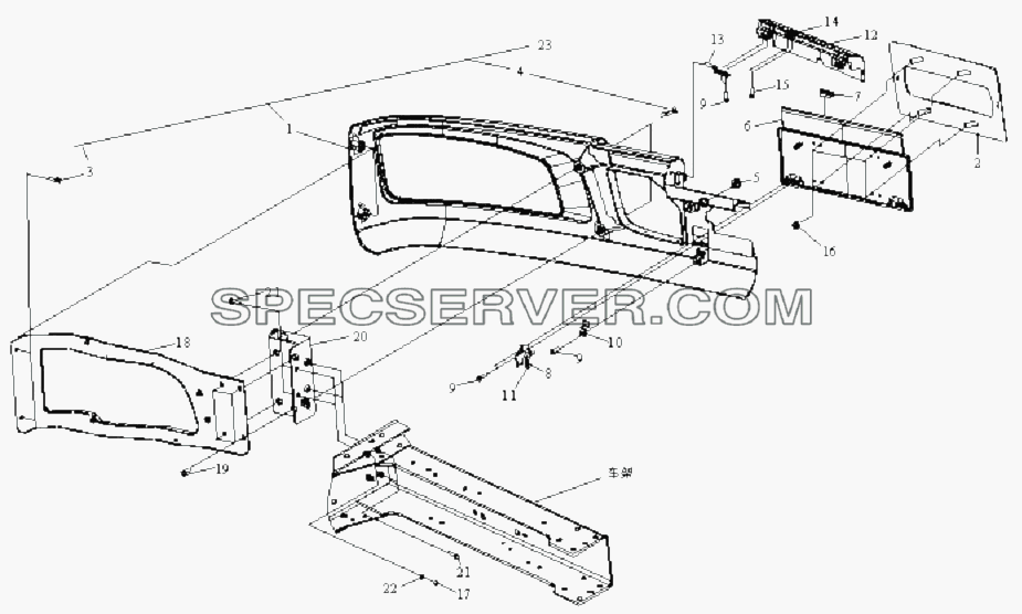 Передний бампер для СА-3252 (P2K2T1A) (список запасных частей)
