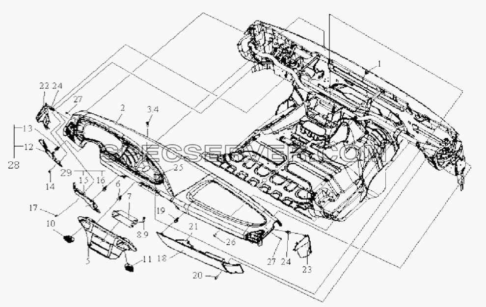 Компоненты щитка приборов (III) для СА-3252 (P2K2T1A) (список запасных частей)