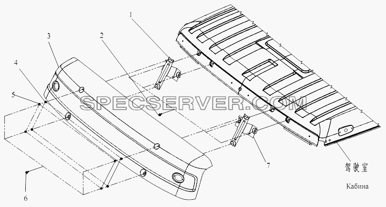Противосолнечный козырек покрышки для СА-3252 (P2K2T1A) (список запасных частей)