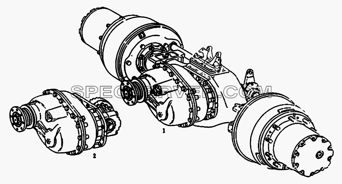 Средний мост в сборе для СА-3252 (список запасных частей)