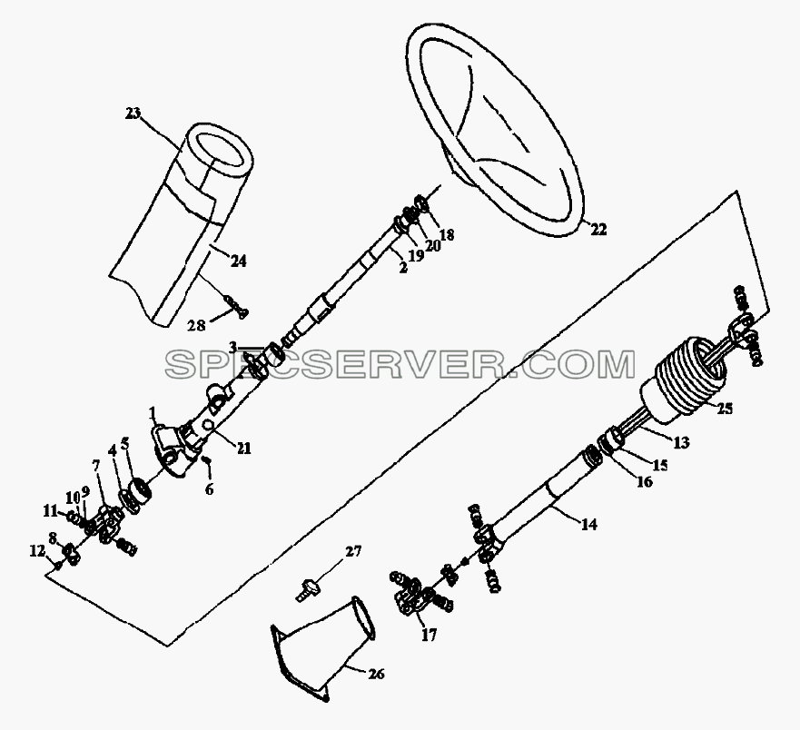 Рулевой механизм для СА-3252 (список запасных частей)