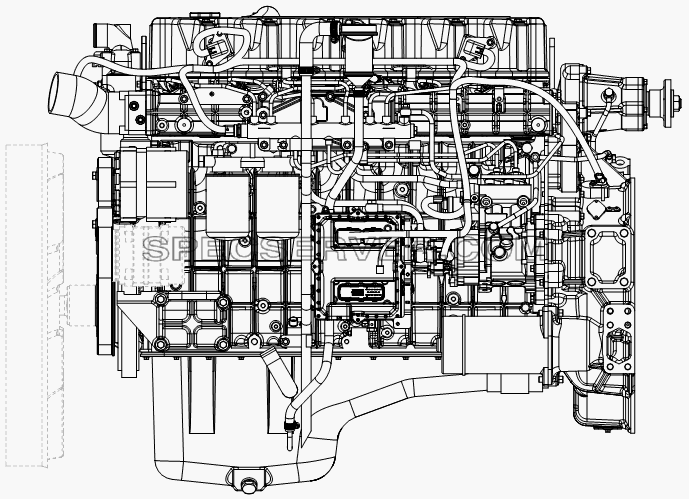 Двигатель (левый рис.) для СА-3312 (P2K2B2T4A2Z) (список запасных частей)