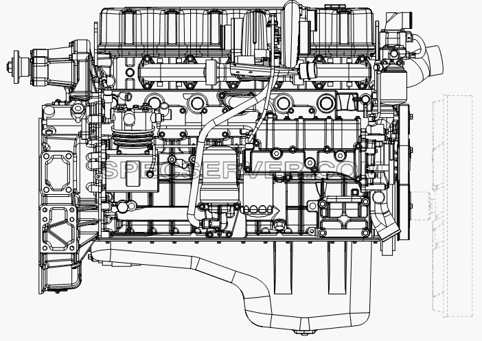Двигатель (правый рис.) для СА-3312 (P2K2B2T4A2Z) (список запасных частей)