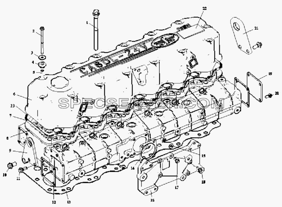Элементы блока головки цилиндров для СА-3312 (P2K2B2T4A2Z) (список запасных частей)