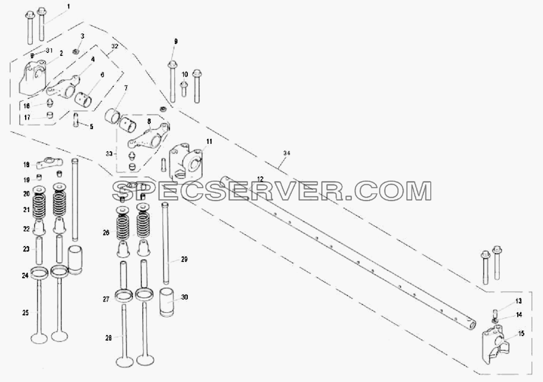Газораспределительная система для СА-3312 (P2K2B2T4A2Z) (список запасных частей)