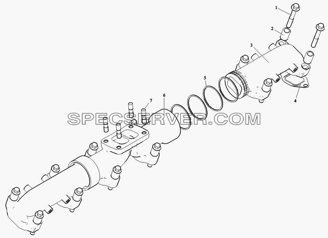 Выпускной трубопровод для СА-3312 (P2K2B2T4A2Z) (список запасных частей)