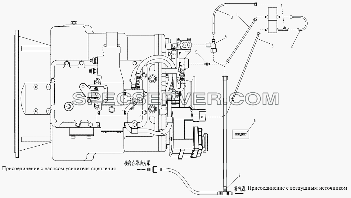Управляющая магистраль КПП для СА-3312 (P2K2B2T4A2Z) (список запасных частей)