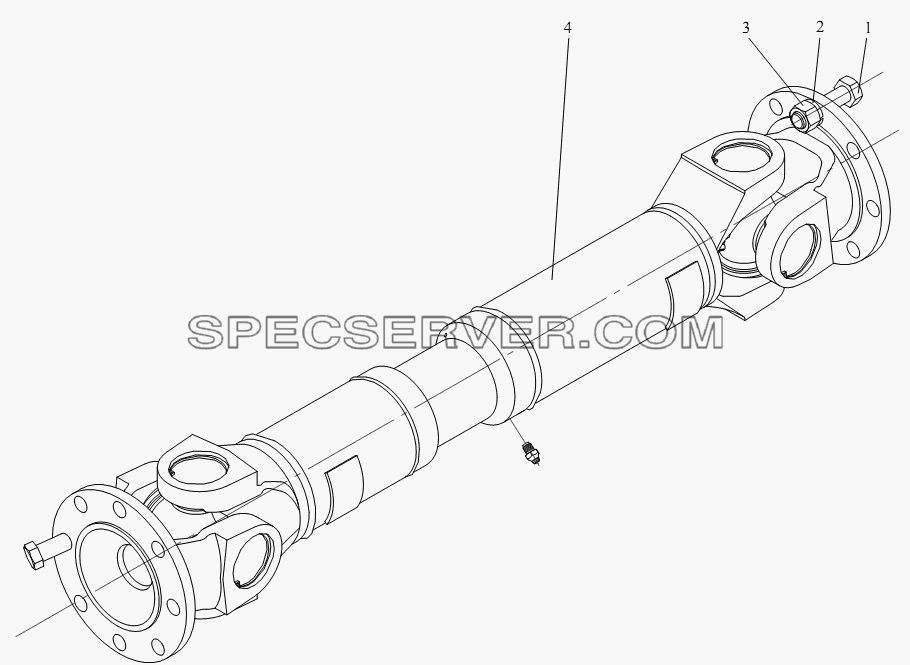 Карданный вал заднего моста для СА-3312 (P2K2B2T4A2Z) (список запасных частей)