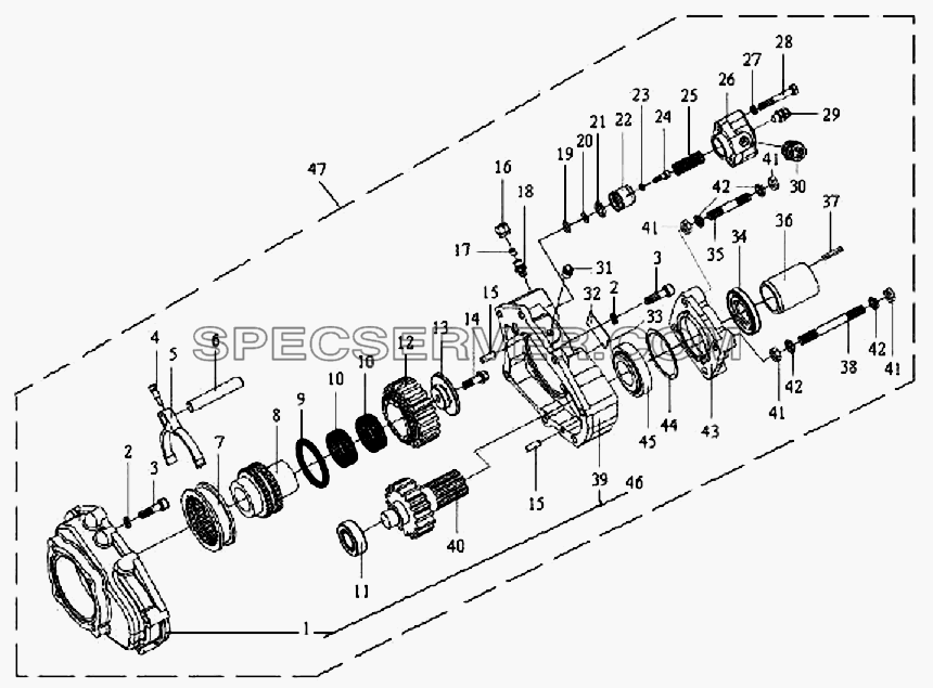Сброс мощности QH50 (шлицевой заставленный тип) для СА-3312 (P2K2B2T4A2Z) (список запасных частей)