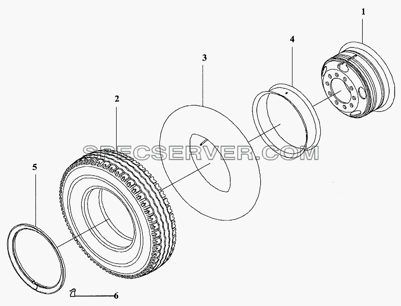Колеса и шины в сборе для СА-3312 (P2K2B2T4A2Z) (список запасных частей)