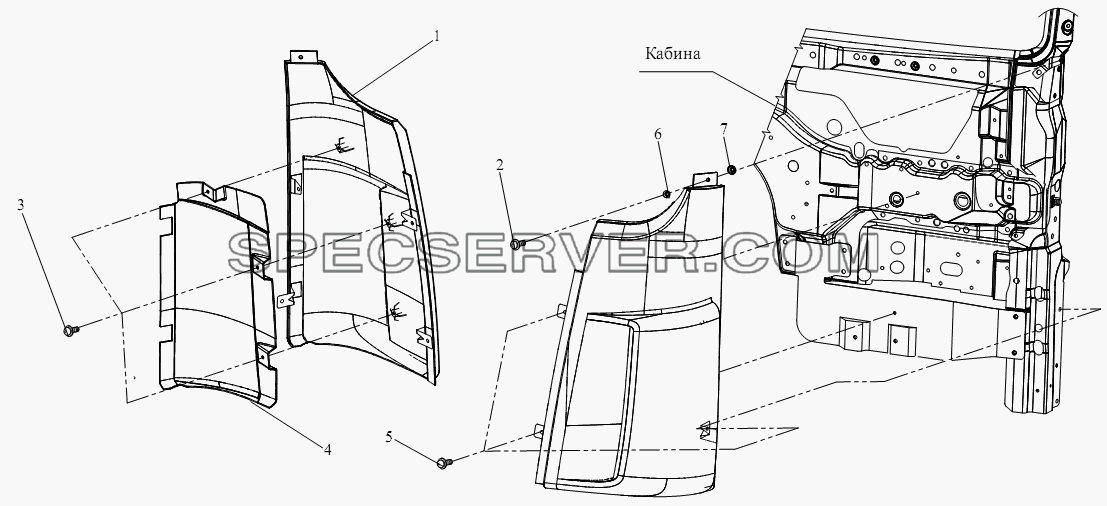 Передняя боковая внешняя панель для СА-3312 (P2K2LT4E) (список запасных частей)