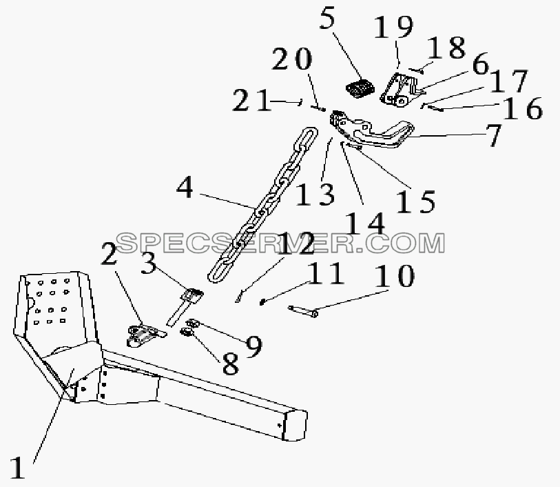 Крепежный механизм в сборе для СА-3312 (P2K2LT4E) (список запасных частей)