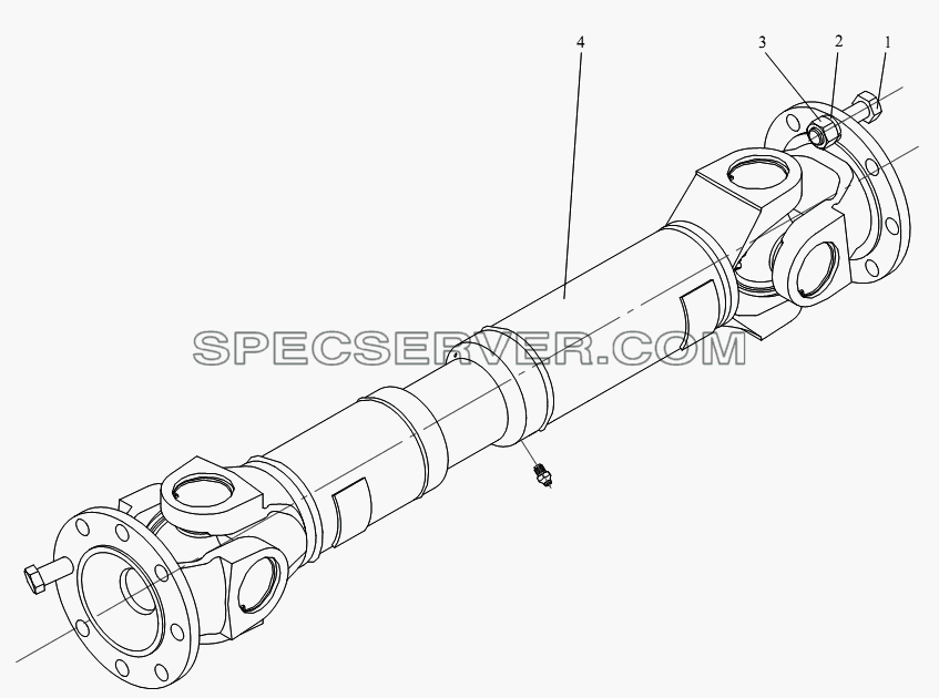 Карданный вал заднего хода для СА-3312 (P2K2LT4E) (список запасных частей)